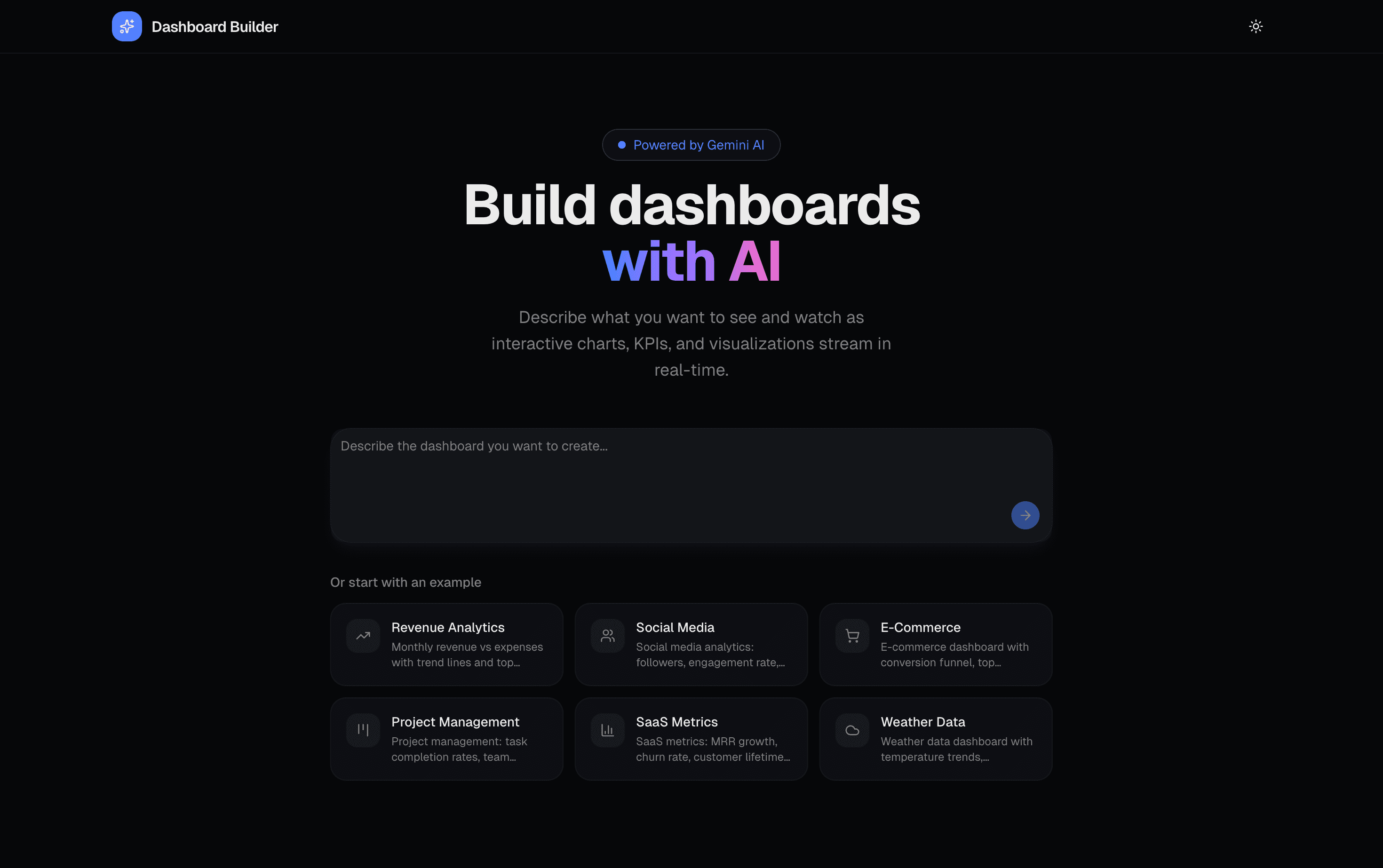 Generative Dashboard Builder